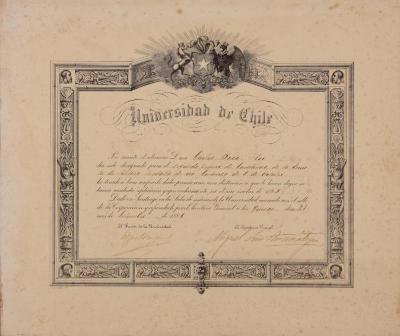 Diploma de la Universidad de Chile, concurso del 8 de octubre