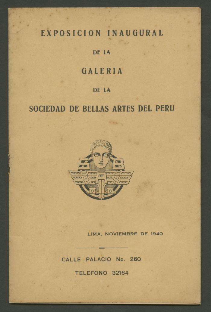 Exposición inaugural de la Galería de la Sociedad de Bellas Artes del Perú