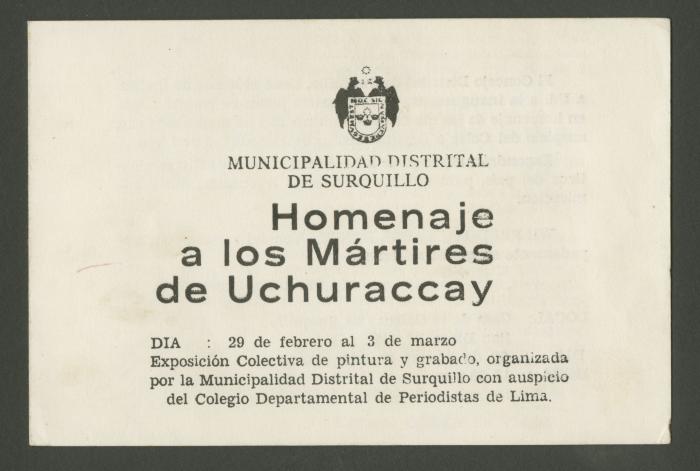 Homenaje a los Mártires de Uchuraccay