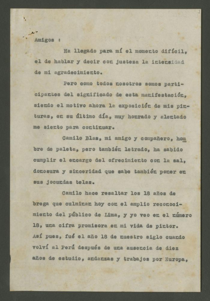 Discurso de clausura a exposición