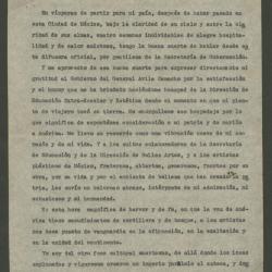 Discurso de despedida en México a vísperas de su regreso al Perú