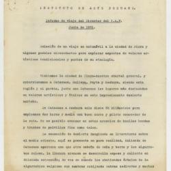 "Informe de viaje del Director del I.A.P. Junio  de 1951"