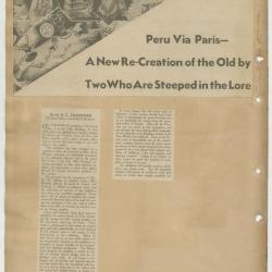 "Perú Via París-A new Re-Creation of the Old by Two who are Steeped in the Lore"