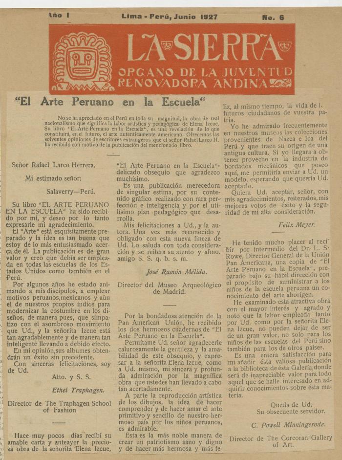 "El arte peruano en la escuela"
