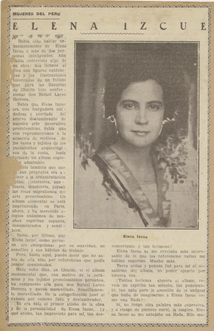 "Mujeres del Perú, Elena Izcue"