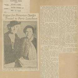 "Vogue for Peruvian Design Traced to París Luncheon"