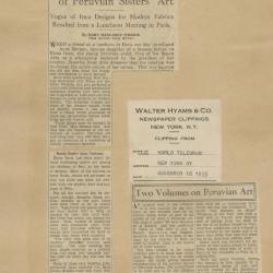 "Anne Morgan Patroness of Peruvian Sisters´ Art