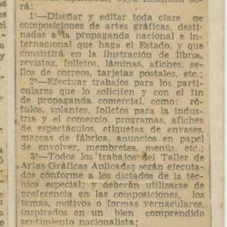 "Creación del Taller Nacional de Artes Gráficas Aplicadas"