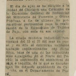"Habrá en Chiclayo una exposición de objetos hechos con fibra de paja"