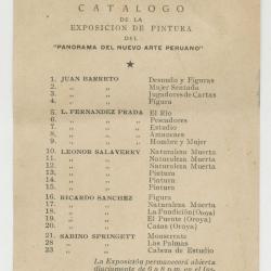"Los amigos del arte" Catálogo de la exposición de pintura del "Panorama del nuevo arte peruano"