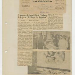 "Se inaugura la exposición de trabajos de paja en 'El hogar del ingeniero'"