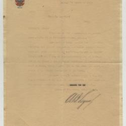 Carta del presidente Leguía a Juan Lepiani