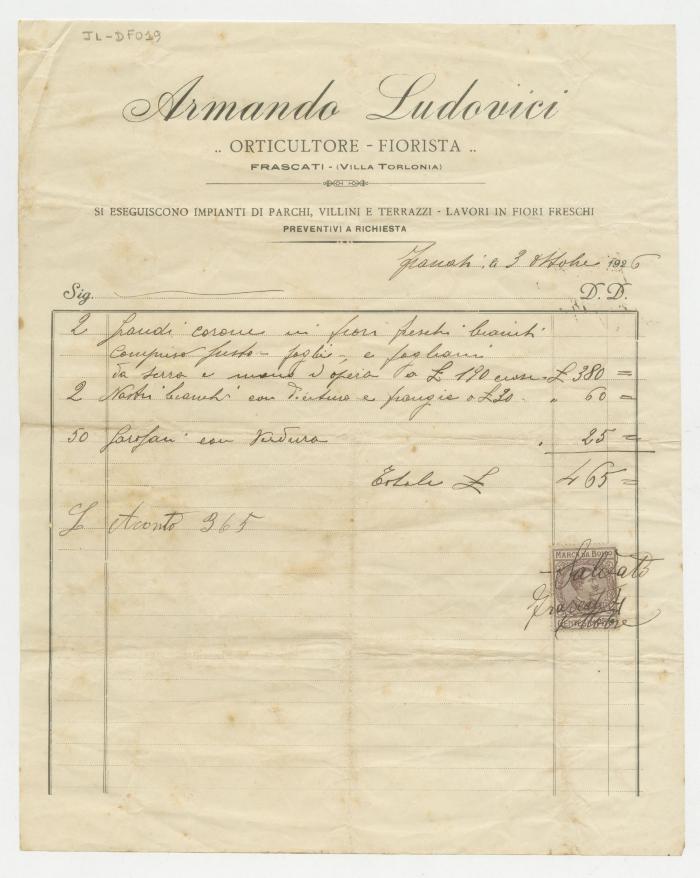 Comrpobante de pago por arreglos florales