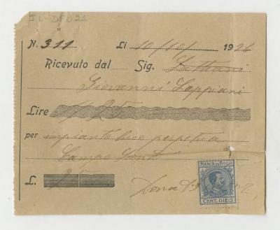 Comprobante de pago por intalación de luz perpetua