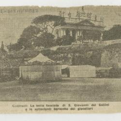 "Contrasti: La bella facciata di S. Giovanni del Galilei e le sottostanti baracche dei giocolieri"