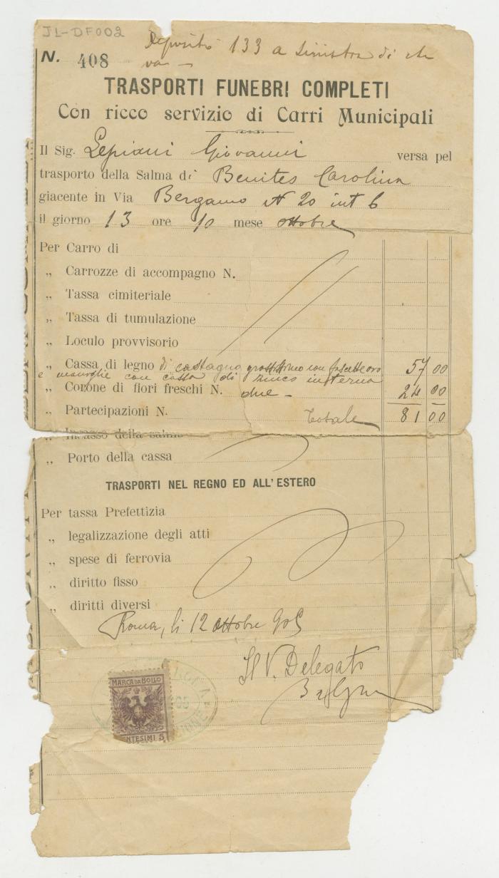 "Trasporti funebri completi