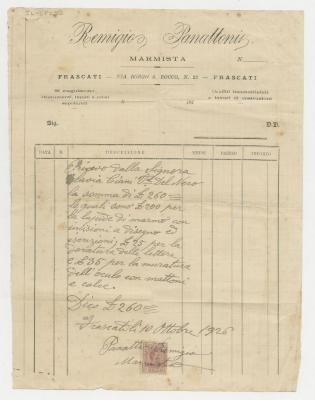 Comprobante de pago por trabajo de lápida en mármol