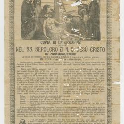 "Nel SS. Sepolcro di N. S. Gesú Cristo"