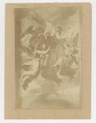 Santo llevado al cielo por ángeles