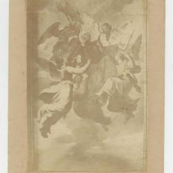 Santo llevado al cielo por ángeles